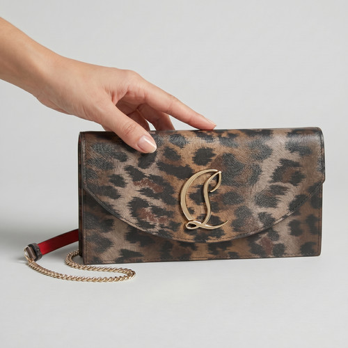 Christian Louboutin Loubi54 Leopard Print Leather Crossbody Bag Purse NEW $1450