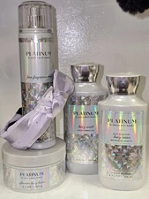 4 Bath & Body Works Mist, Platinum Body Wash, Glowtion Butter,Lotion,Purple Band