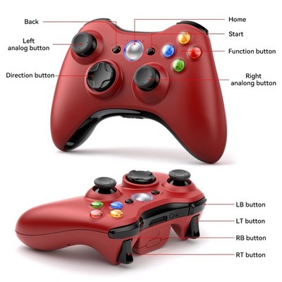 Kabelloser Controller für Xbox 360, Xbox 360 Slim/Elite/Windows/PC, Videospiel-G