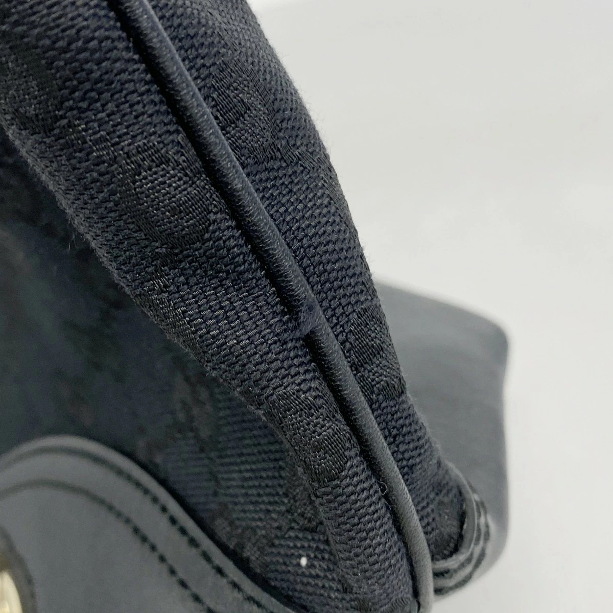 Gucci Interlocking G Canvas Tote Bag Black & Gold thumbnail 8