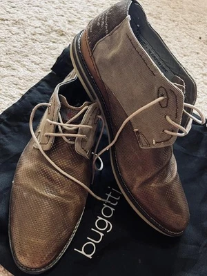 Men Bugatti Heels Brown Leather 42 #6BBM - Bild 1 von 4