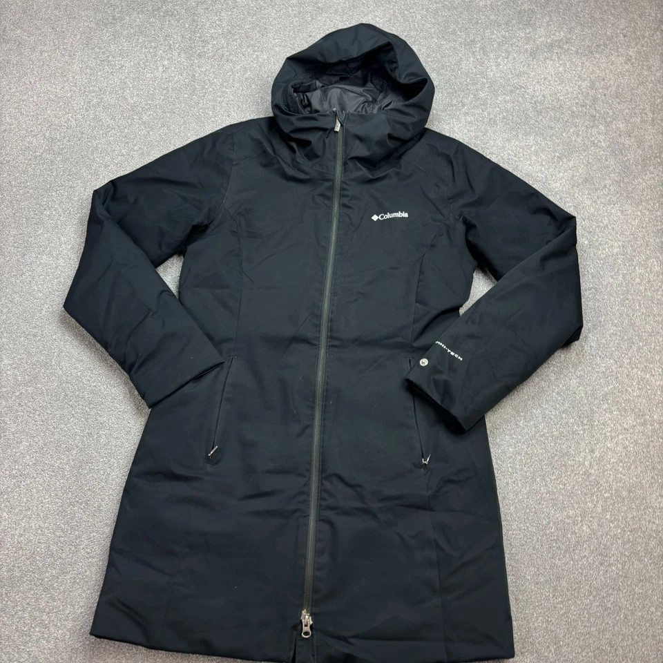 Columbia куртка женщин средний черный изолированный с подкладкой дождя ветровка пальто леди - Изображение 2 из 4