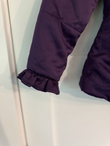 Rothschild Winter Coat Girls XL Purple Satin Faux Fur Peplum Puffer Ruffle CE - Picture 3 of 9