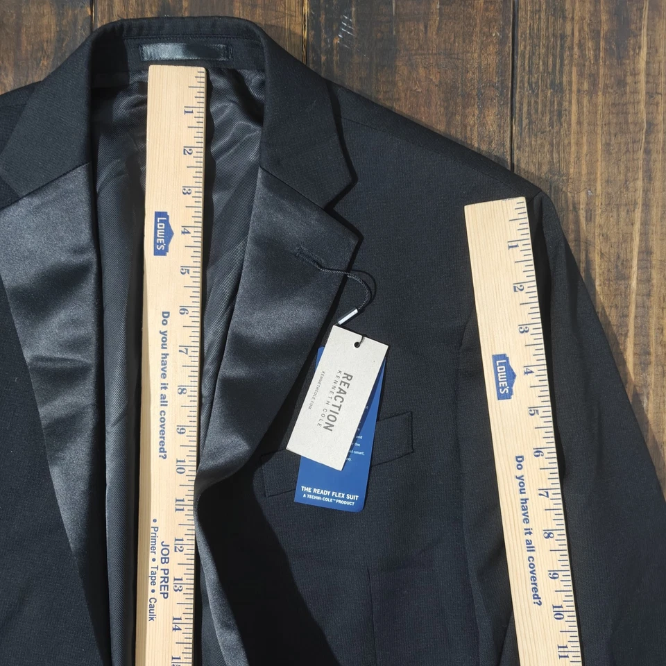 Chaqueta de Esmoquin Kenneth Cole Reaction Para Hombre Negra Techni-Cole 40R NUEVA Foto 4 de 4