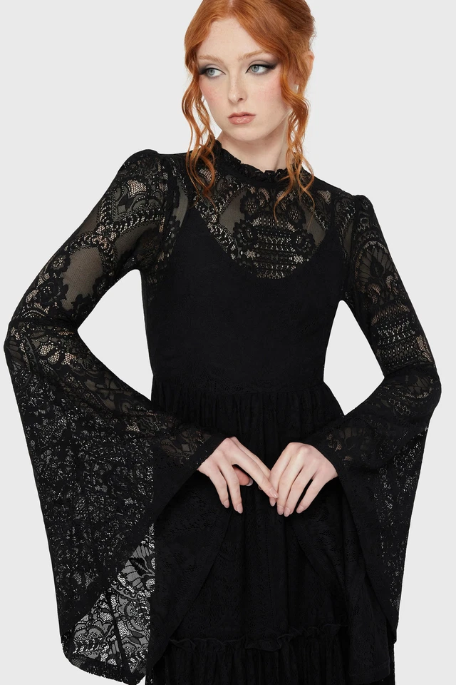 KILLSTAR Maxi Black Hecate Lace Maxi - Image 2 of 4