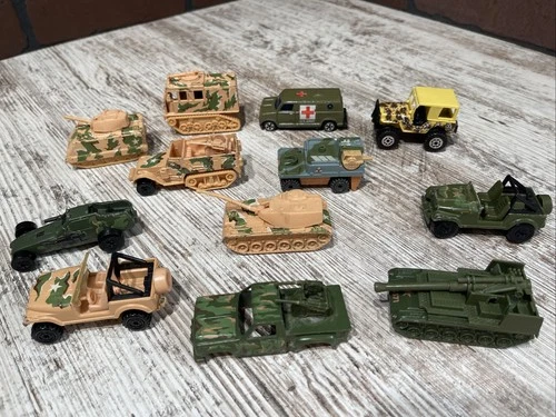 Vintage Hot Wheels, Matchbox & more (12x) Military Vehicles 1970s-80s —FAST SHIP