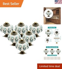 Artistic 12pcs Pumpkin Drawer Knobs - Retro Ceramic Pulls with Screws Included