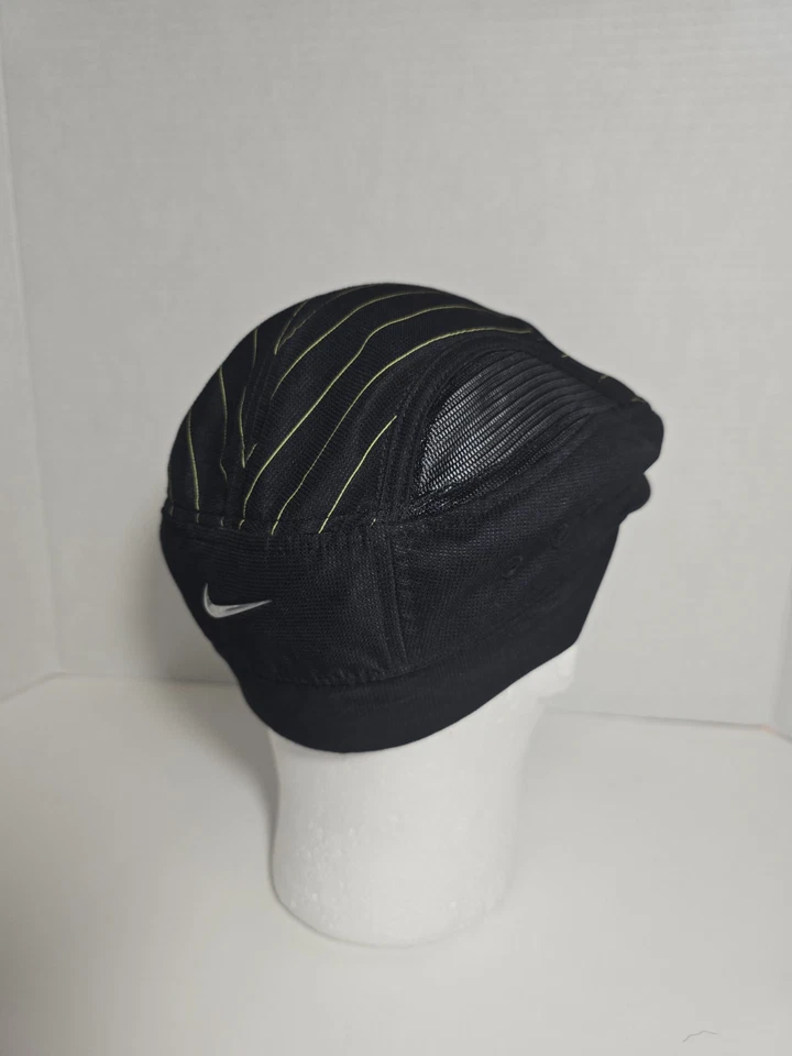 Vintage 1990s NIKE Golf Newsboy Cap Cabbie Hat Black - Image 3 of 4