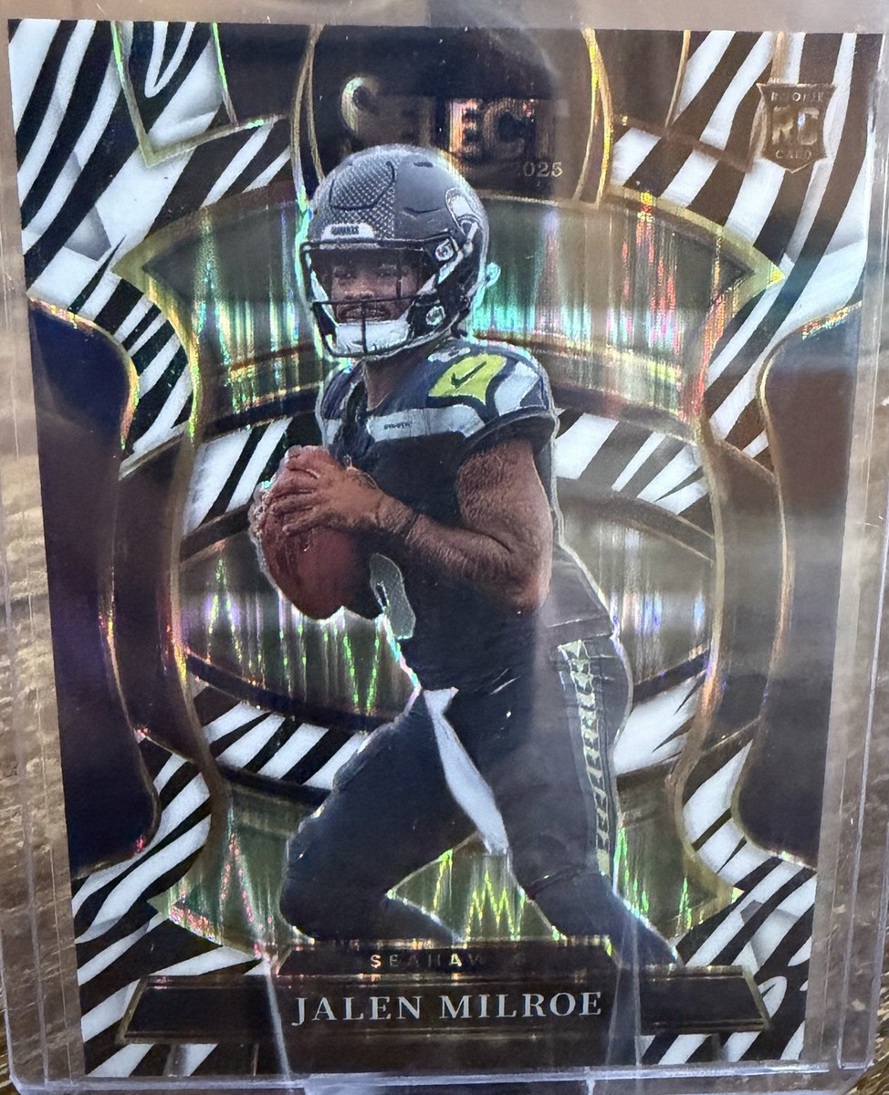 🔥CASE HIT🔥2025 Select Football #214 Jalen Milroe RC 🔥 Zebra SSP
