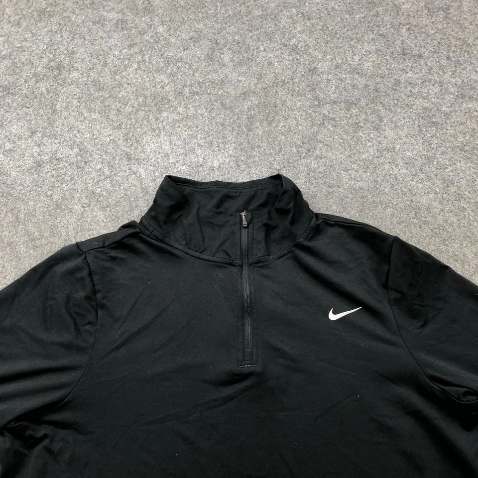 Nike Pullover Mujer Mediano Negro Correr Dri-Fit Media Cremallera Manga Larga Agujeros para los Pulgares Foto 4 de 4