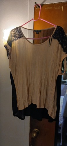 Forever 21+ Übergrößen Damen Bluse Größe 2X in Rosa/Schwarz durchsichtig hinten - Bild 10 von 13