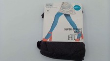 Hue Womens Super Opaque Tights Non-Control Top Graphite Heather Size 2