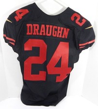 2016 San Francisco 49ers Shaun Draughn #24 Game Issued Black Jersey Color Rush