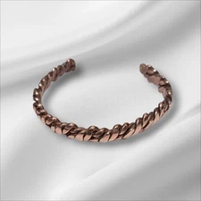 Solid Copper  Cuff Bracelet Solid Heavy Twist Arthritis Pain Therapy Healing