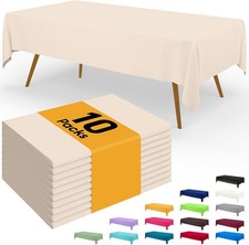Disposable Table Cloth 10 Pack 54 x 108 Inch Waterproof Rectangle Tablecloths