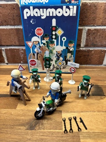Playmobil Fire&Police Vintage 3494 Traffic Police&Motorcycles 1983 NIB/B5