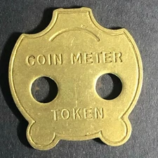 24mm Vintage Animal Shaped (Cat - Panda?) Coin Meter Brass Token - Fauver Coll.