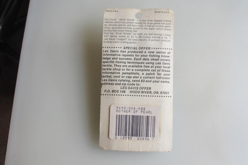 Drawer #48 Vintage RARE Les Davis Silver Streak Size 4 Spoon New In Package - Image 2 of 2