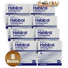 Habitrol Nicotine Gum 4mg FRUIT Flavor 1632 total pieces  8 boxes NEW 07/2027