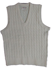 lord jeff ivory vest 100% Dupont orlon acrylic cable knit men's M made in USA