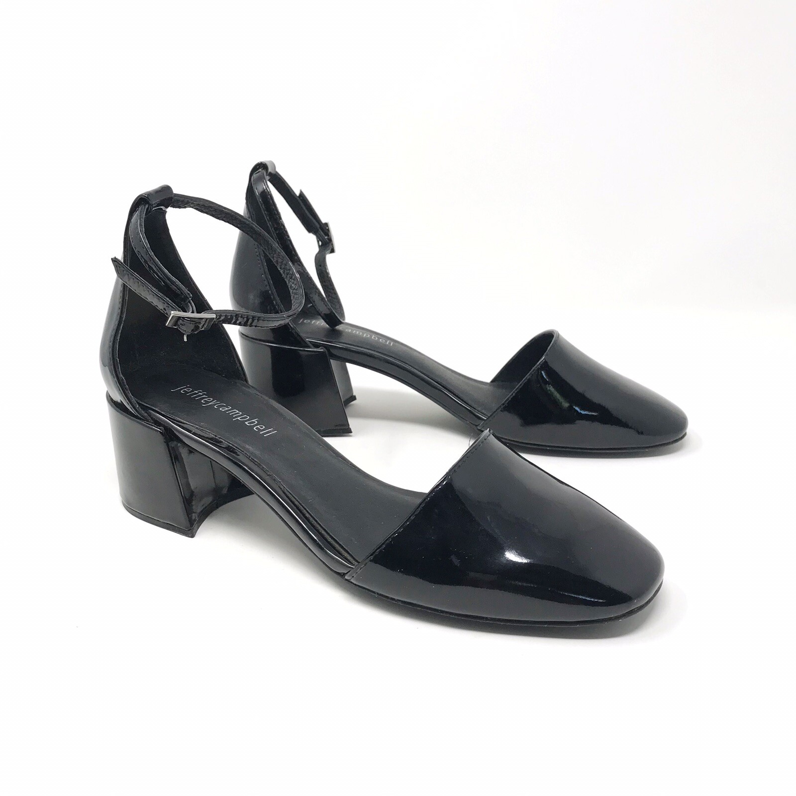 block heels black closed toe