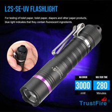 Trustfire 365nm UV Flashlight 3000mW Ultraviolet Torch Rechargeable Waterproof