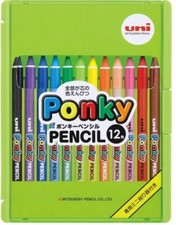 MITSUBISHI UNI 12 COLORS PENCIL SET FOR KIDS  "PONKY" K800PK12CLT