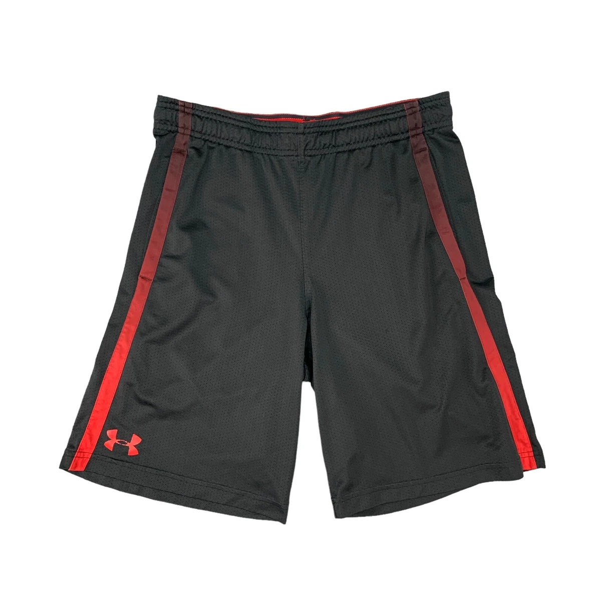 Under Armour Tech Mesh Short Mens M Black Red Loose HeatGear