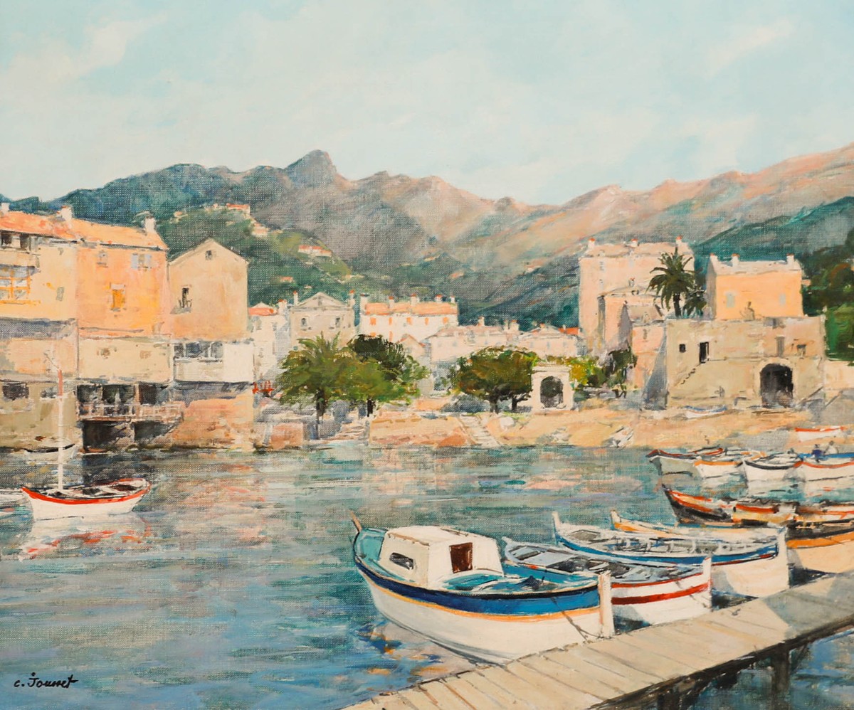 Claude Joussetの油絵 Claude Jousset (b.1935) - Framed 20th Century Oil, Petit