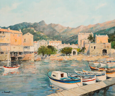 Claude Joussetの油絵 Claude Jousset (b.1935) - Framed 20th Century Oil, Petit