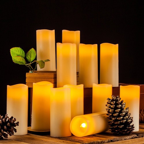 Enpornk Flameless Candles Flickering LED Candles Set of 12 (D:2.2" X H:5") Iv... - Picture 5 of 7