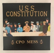 USS CONSTITUTION Navy Chiefs (1893 - Present) CPO Mess 8" x 8" Canvas Print