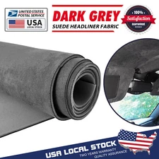 Gray 98"x60" Headliner Suede Fabric Upholstery Roof Liner Repair Replacement