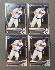 4x Lot 2021 Bowman Chrome Prospects Baseball #BCP-41 Justin Foscue Base Rangers