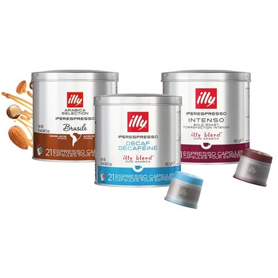 Illy iperEspresso Capsules, 21 Count - PICK ANY FLAVOR: Brasile, Intenso, Decaff