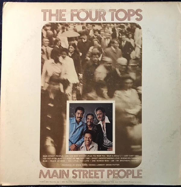 Four Tops - Main Street People (LP, Album, Quad) (Very Good Plus (VG+)) - 276557 - Bild 4 von 4