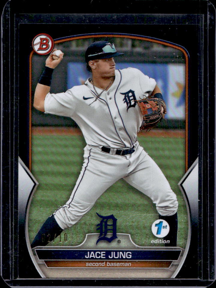 2023 Bowman First Edition Jace Jung Black Foil #2/10 Tigers