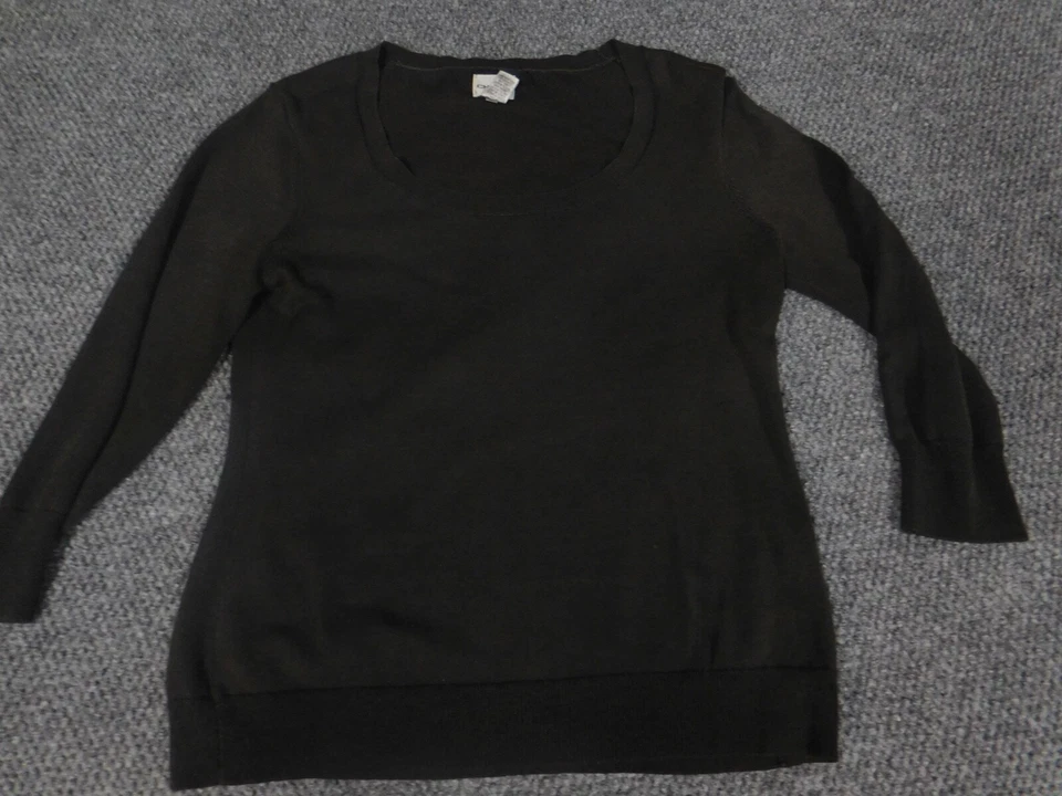 Chicos Suéter 1 Jersey Verde Seda Elástico Pullover Clásico Foto 3 de 4