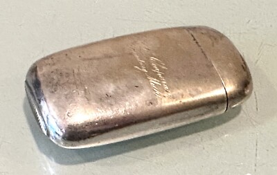 Antique Vintage Engraved Silver Plated Vesta Match Safe Case Holder Old ...