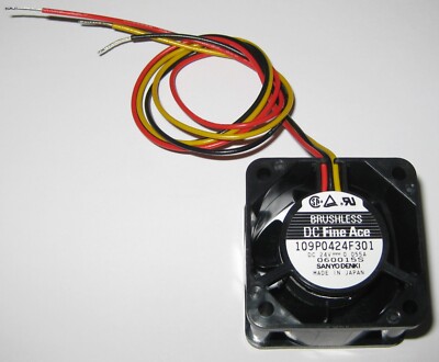 Sanyo Denki 40 mm x 28 mm - 24V DC Brushless Box Fan - Fine Ace - 30dB - Japan