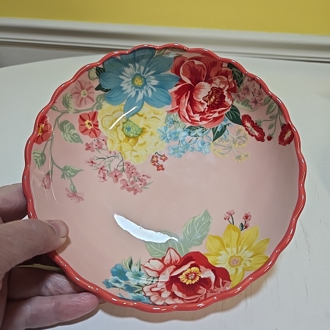 The Pioneer Women Fancy Flourish - Pink/Pasta Cereal/Soup Bowl NEW 7.5