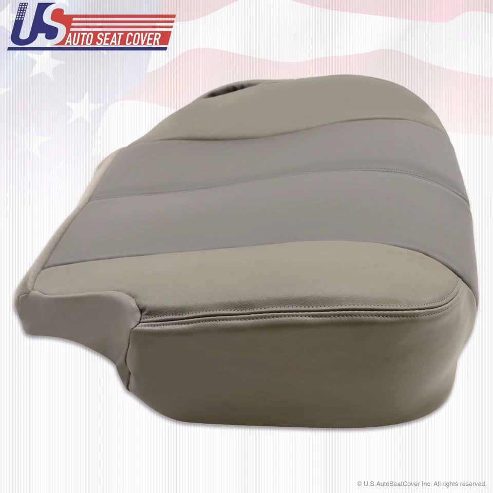 2001 GMC Yukon Denali Driver & Passenger Bottom Leather Seat Cover 2-Tone GRAY — 第 4/4 张图片