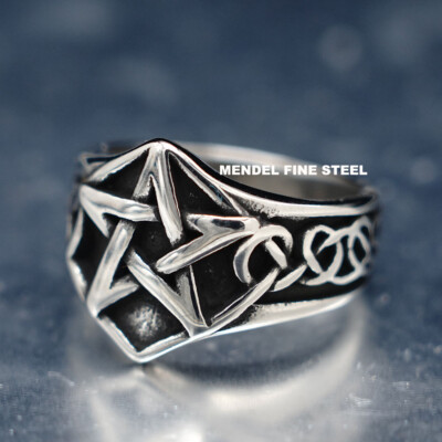 Celtics Nodo Gotico In Acciaio Inox Pentagramma Stella - Foto 4