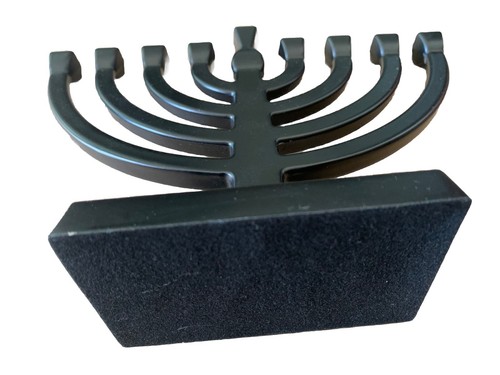 Black Menorah Taper Aluminum Hanukkah Holiday Decor Festival Of Lights - Picture 4 of 4