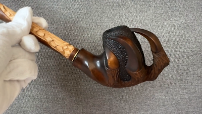 DRAGON CLAW 13.8' Long stem Churchwarden smoking tobacco wooden pipe Gift  for hi