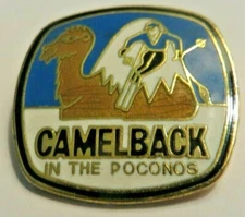 original souvenir lapel down hill skiing pin,Camel Back in the Pocono's 