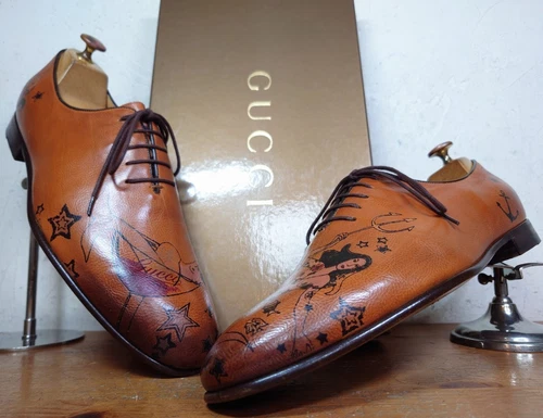 Scarpe eleganti uomo Gucci taglia 40 1 2 US 7 5 collezione tatuaggi pelle sirena