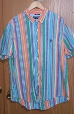 Vintage U.S. Polo Assn Button Up Shirt Mens Size 2XL Multicolored Stripes
