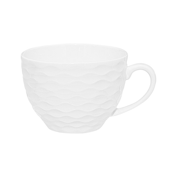 Ambition Kaffeetasse Aus Porzellan Paola 250 Ml Tee Wellenmuster Modern Weiß-image