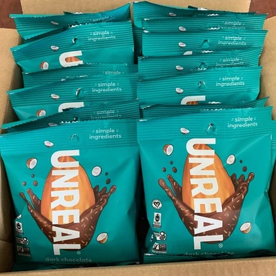 18 Bags UNREAL Dark Chocolate Coconut Covered Almonds 2oz Bags BULK